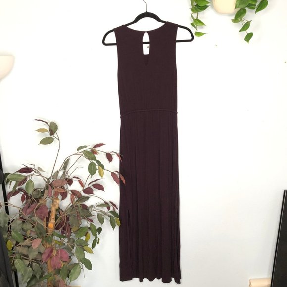 Athleta Keyhole Maxi Dress Purple Small Side Slit Sleeveless - Picture 8 of 8